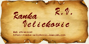 Ranka Veličković vizit kartica